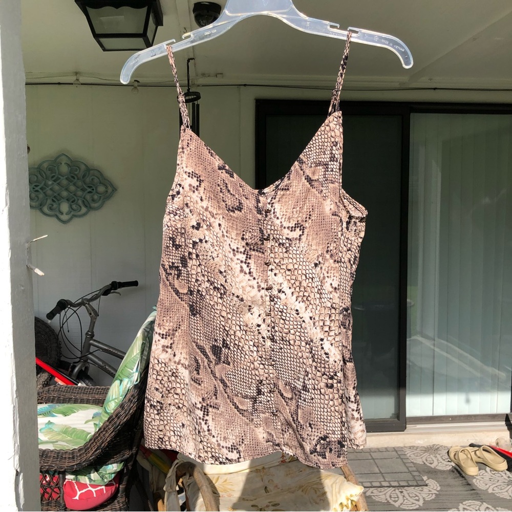 Sanctuary Snake Printed Cami with Buttons M